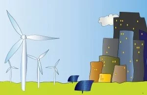 windmills + solar panels